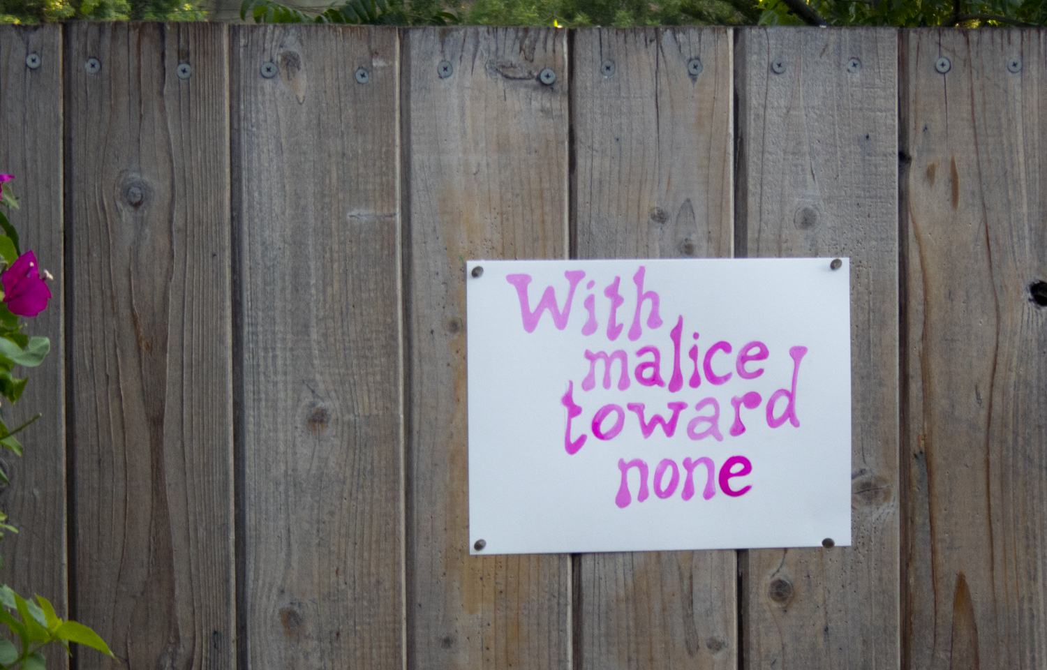 With malice toward none
																			 
																		