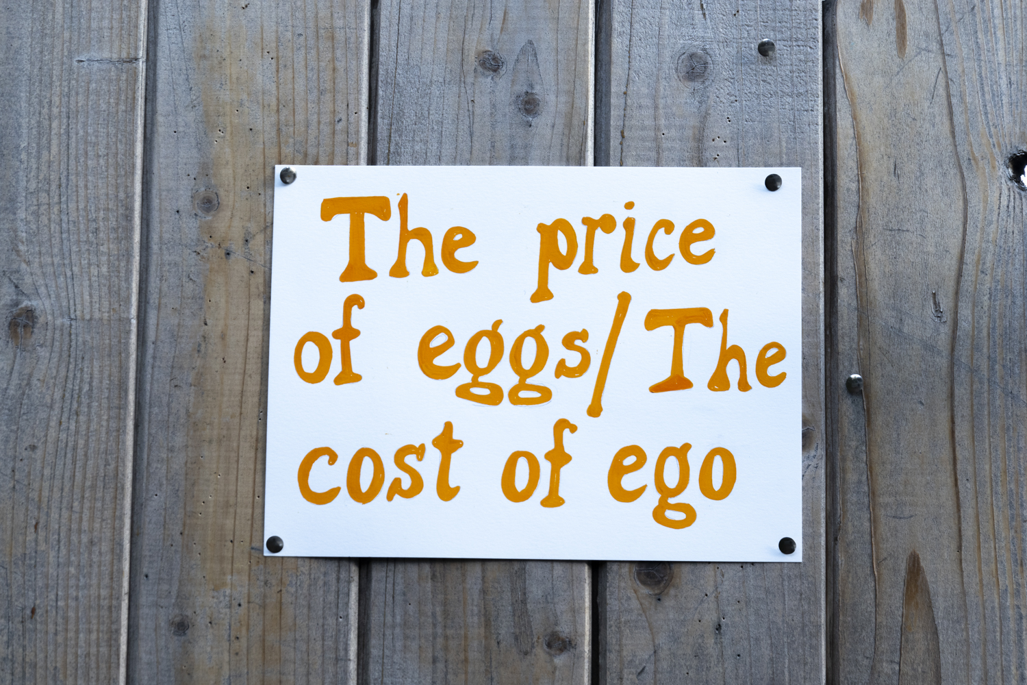 The Price of Eggs/ The Cost of Ego