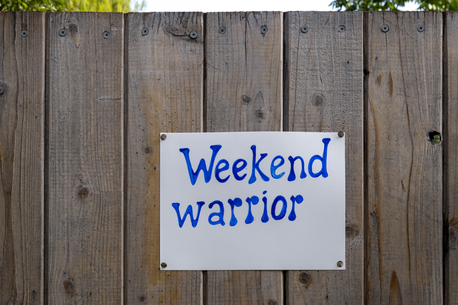 Weekend warrior
																		