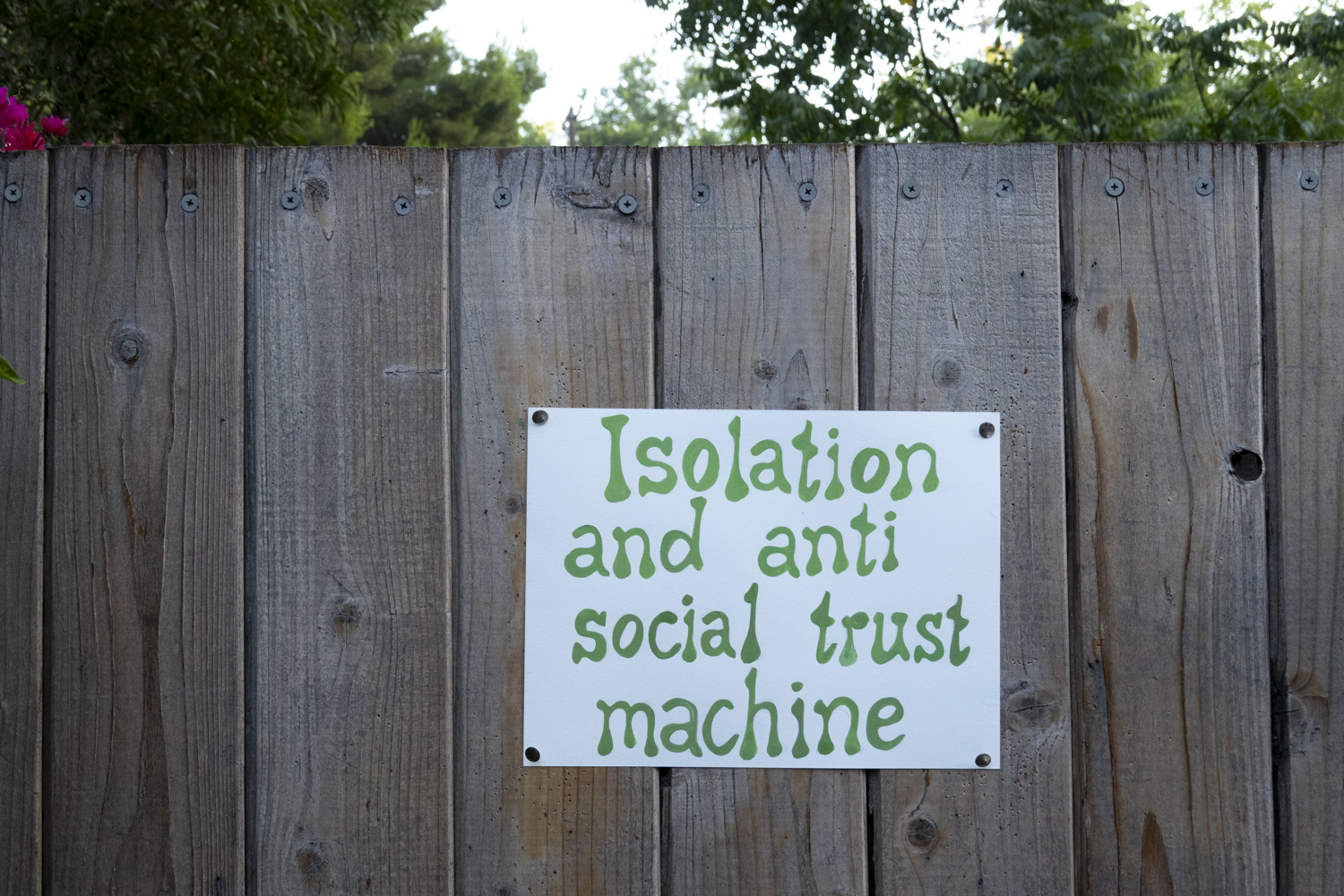 Isolation and anti social trust machine
																			 
																		