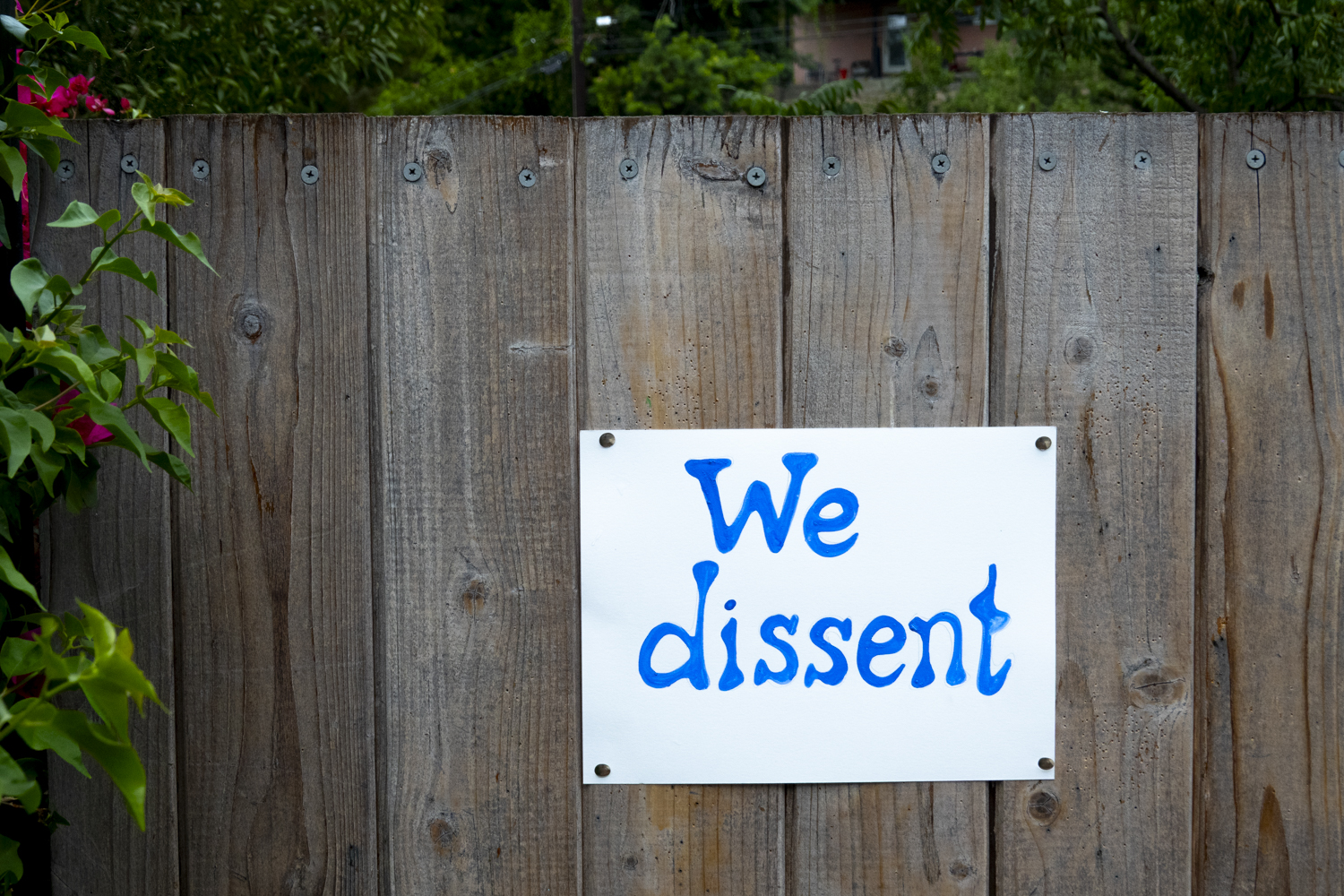 We dissent
																		